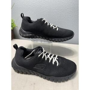 Skechers Overhaul Debbir Memory Foam Shoes  Black Sz 8.5‎